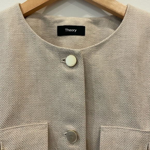 Theory Military Jacket in Basket Weave Linen Size 14 NWT - Picture 7 of 13